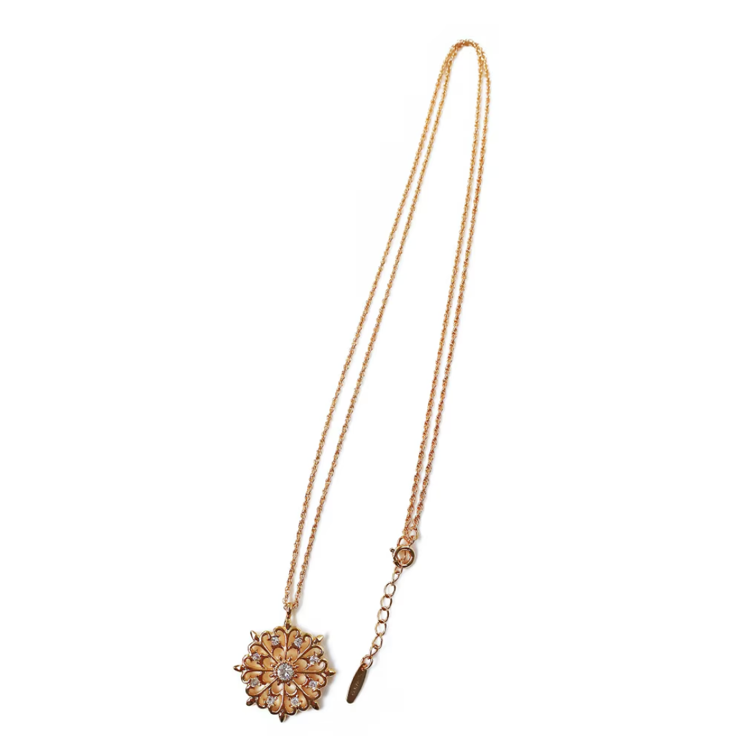 日本製 阿拉伯式花紋長項鏈|厚鍍 18K金・防敏